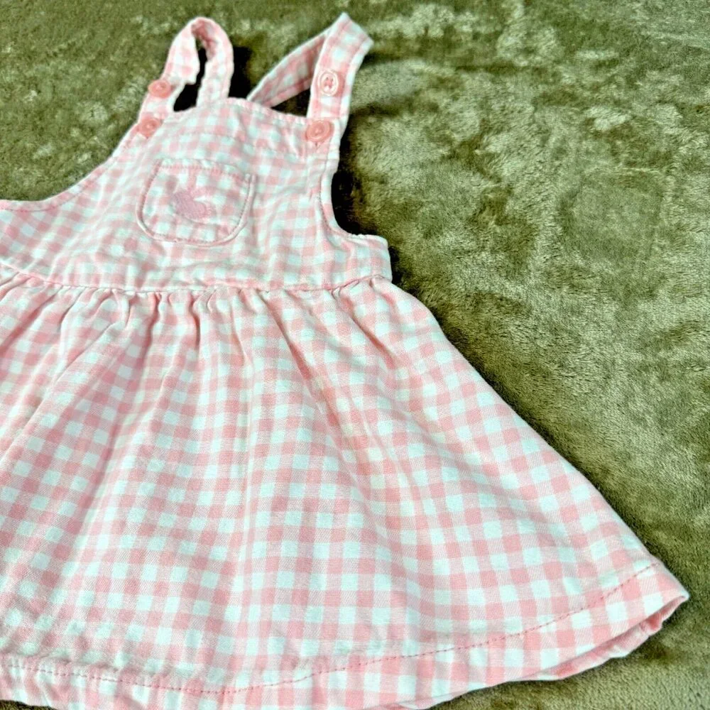 Carter's Just One You Baby Girls Gingham Bunny Overall Skirt Easter Pink 9M - Picture 5 of 11
